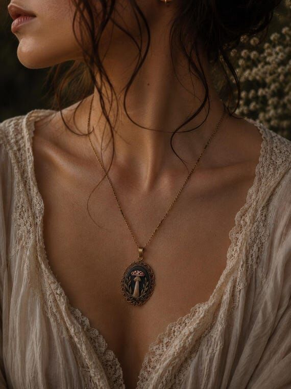 Vintage Mushroom Necklace | Pendants | Handma...