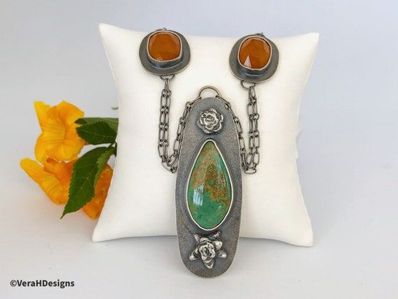 Handmade Sterling Silver Succulent Necklace w...