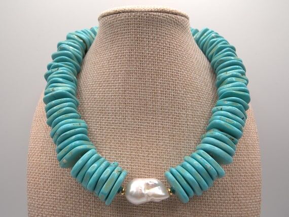 Chunky Turquoise Magnesite Necklace – State...