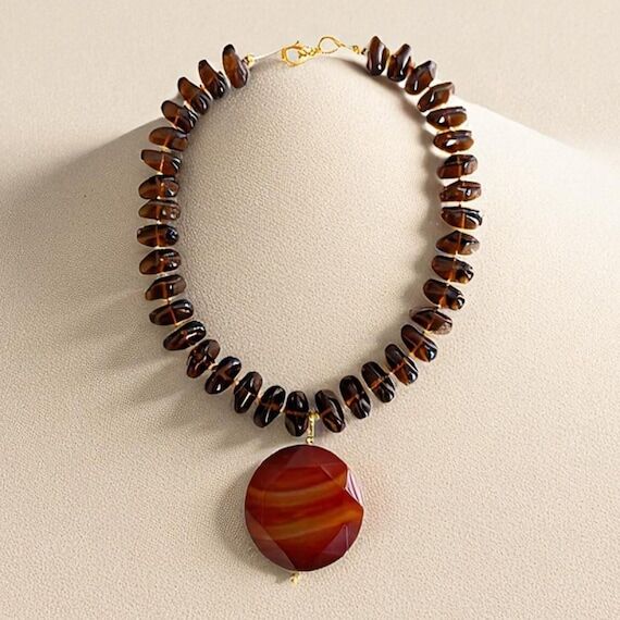 Chunky Beaded Necklace, chunky Statement Neck...