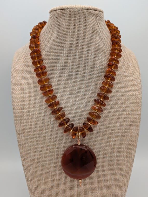 Statement Necklace Women – Chunky Beaded Ne...