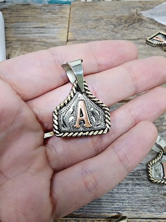 CUSTOM Cow Tag Necklace Handmade Personalized...