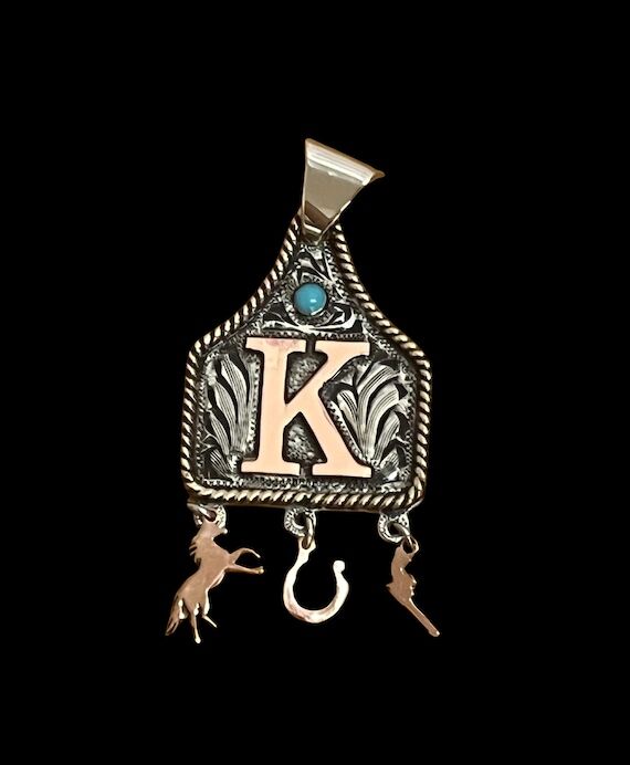 Hand Engraved German Silver Cow Tag Necklace ...