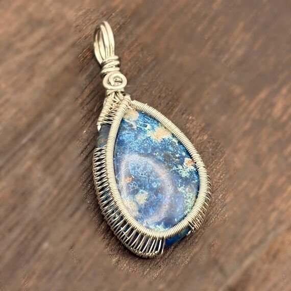 Shattuckite Wire Wrapped Pendant Crystal Jewe...