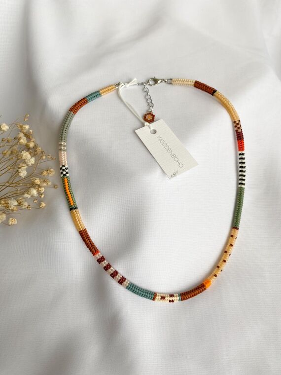 IVY Handwoven Miyuki Beaded Necklace, Fall Co...