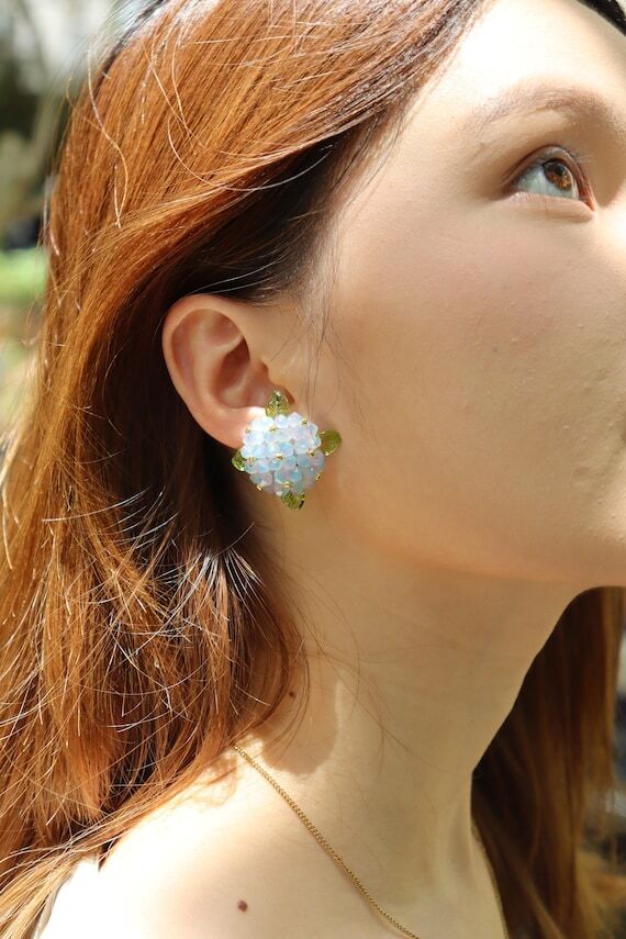 Hydrangea Stud Earrings | Handmade Floral Ear...