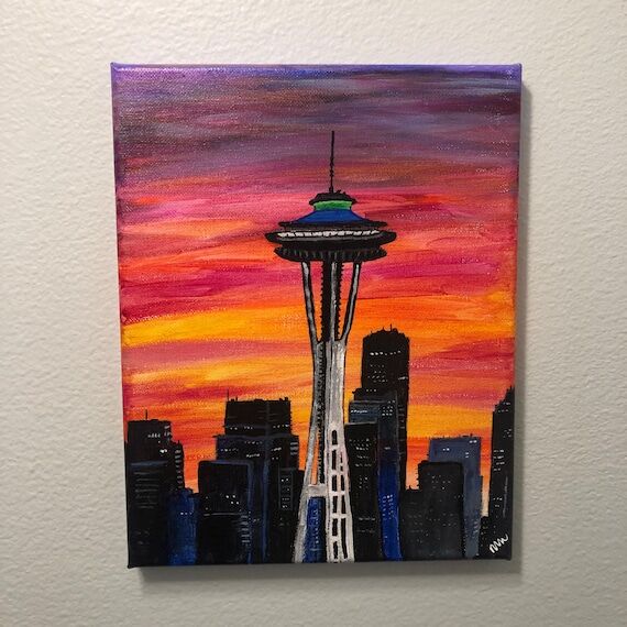 Original Seattle Space Needle- Acrylic Painti...
