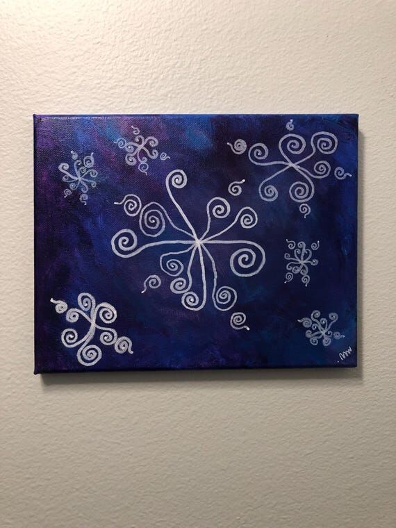 Abstract Snowflake- Original Acrylic Painting...