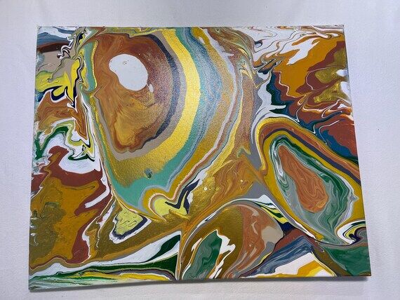 Metalic Geode Acrylic Pour Painting Colorful ...