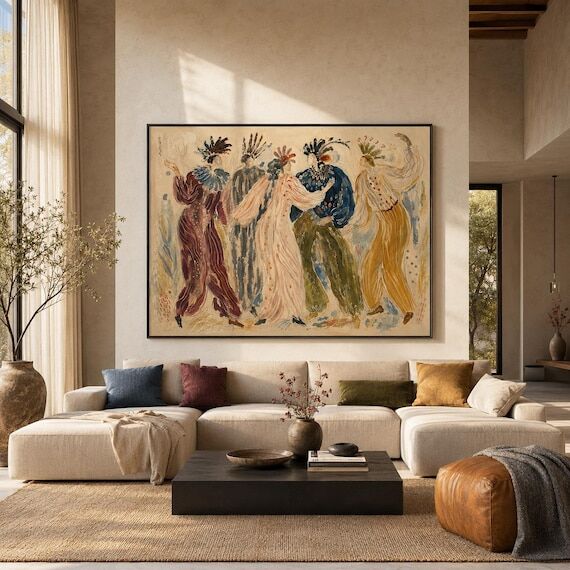 Abstract Figurative Painting, Dancing Figures...