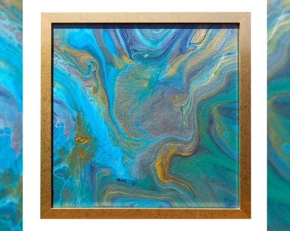 Fluid art painting. Marble wall art. Acryli...