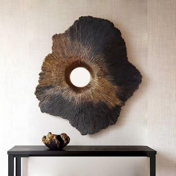 3D Carved Wood Wall Art, Organic Modern Sculp...