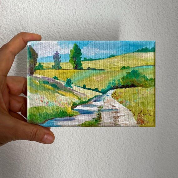 Original Rural Landscape Oil Painting...