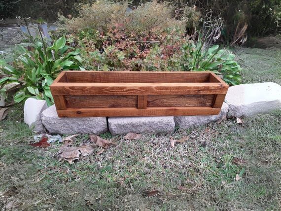 Cedar Window Box Planter: Rustic Wooden Flowe...