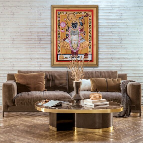 Lord Shrinathji Pichwai Painting: Traditional...