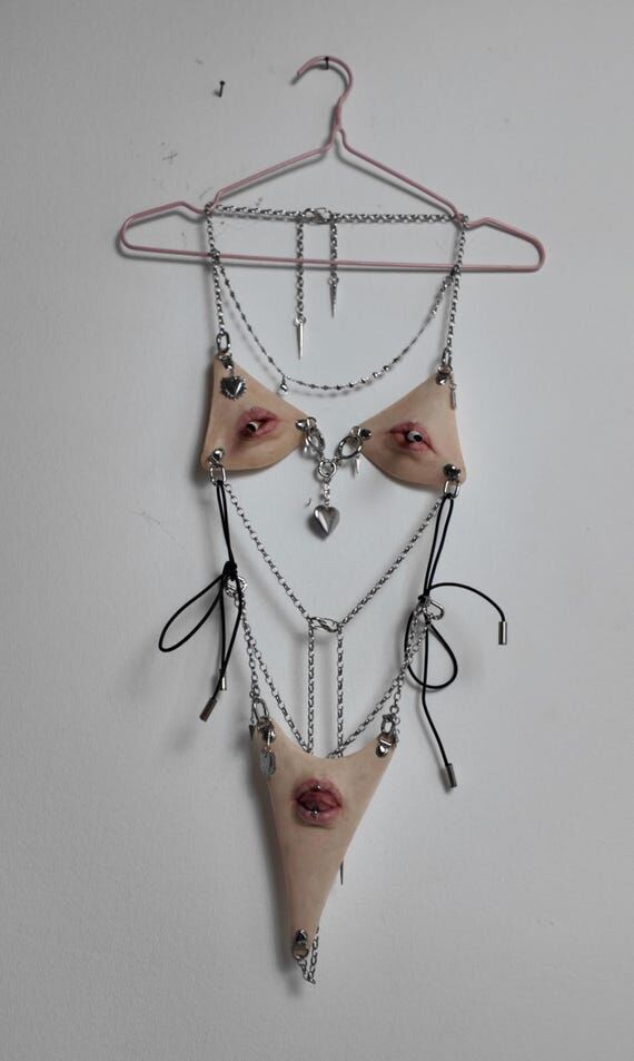 Unique Handmade Lingerie Set | Lips & Mouth D...
