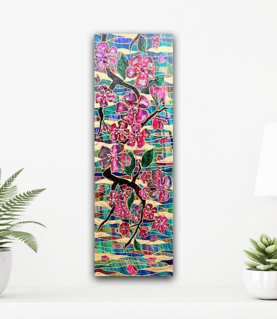 Cherry Blossom Painting, Original Art, Jewel ...