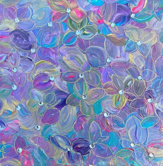 Original Abstract Modern Spring Blossom Flowe...