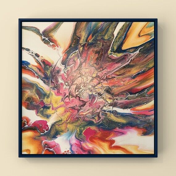 Original Abstract Fluid Acrylic Pour Painting...