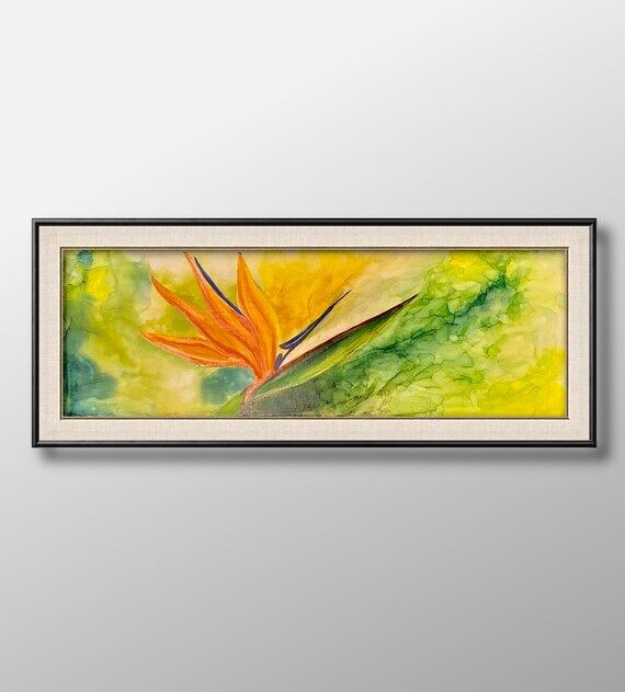 Bird of Paradise Painting Set, Alcohol Ink Ar...