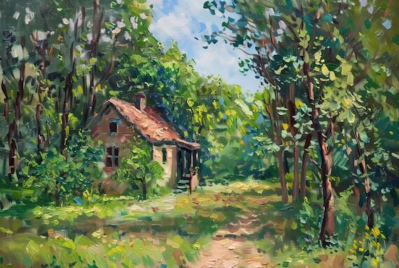 Custom Acrylic House Portrait, Hand Painted o...