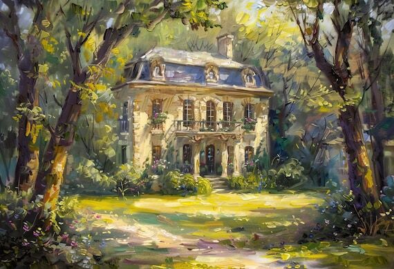 Custom Oil House Portrait, Oil House Painting...