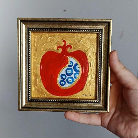 Pomegranate Evil Eye Painting, Original Art, ...