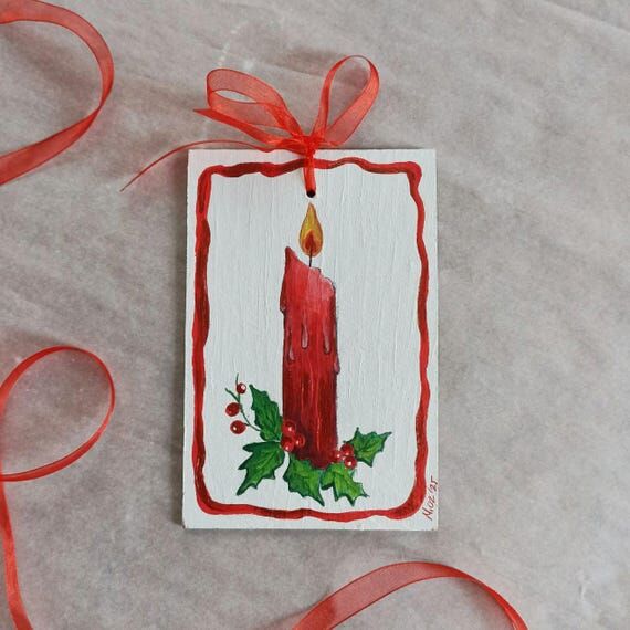 Hand Painted Christmas Candle Ornament, Mistl...