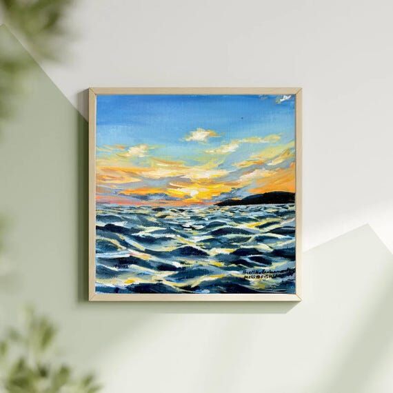 Seaside Waves Painting | Original Acrylic Art...
