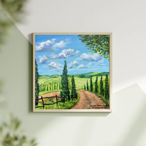 Italian Summer Acrylic Painting: Coastal Land...