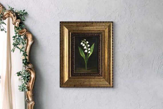 Original Oil Painting Lilies of the Valley, A...