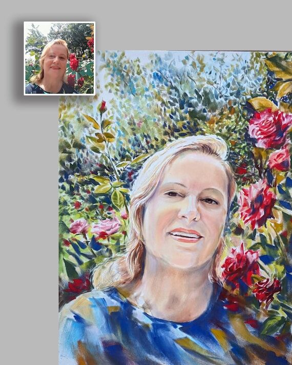 Custom hand-drawn portrait from your photo. C...