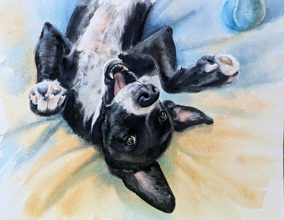 Watercolor hand-painted Pet Portrait from you...
