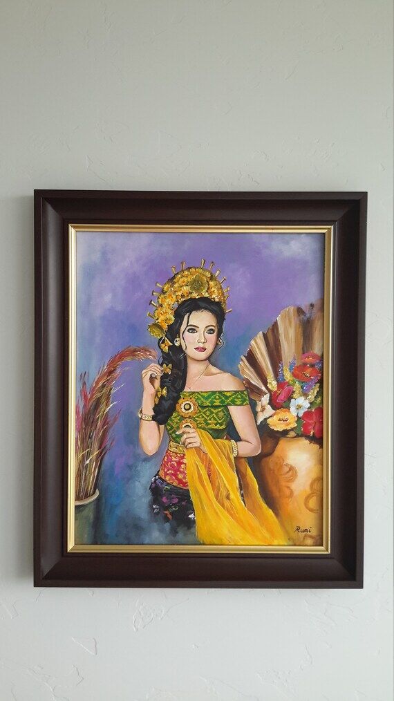 Original Acrylic Painting - Balinese Woman in...