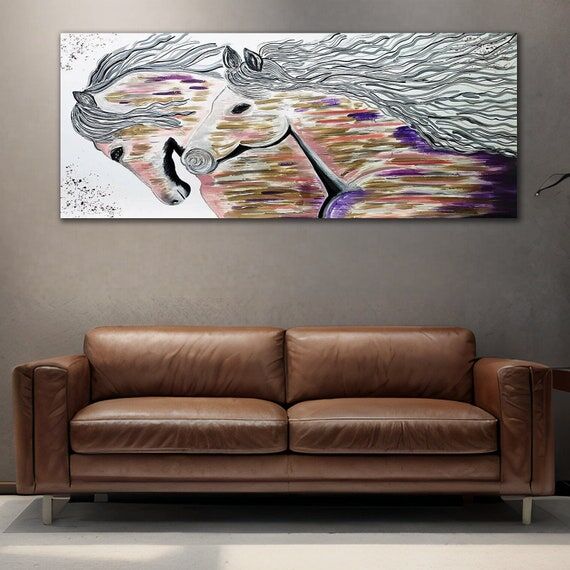 Abstract Horse Oil Painting - Modern Animal F...