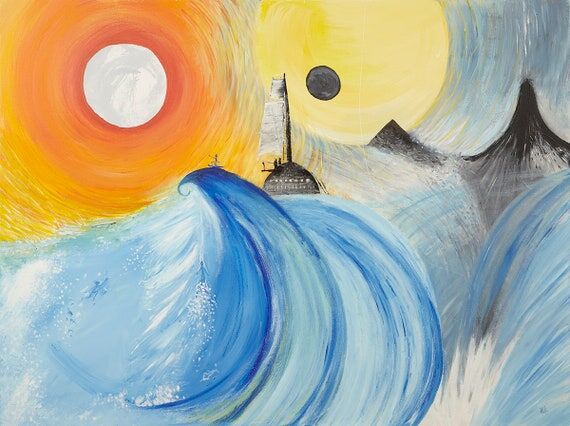 Extra Large Abstract Painting| Ocean Wave sur...
