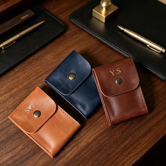 Personalized Leather Playing Card Case Holder...