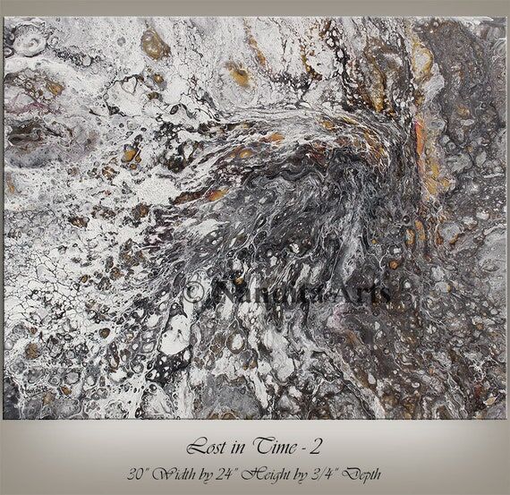 Abstract Acrylic Painting: Gold, Brown, Gray,...