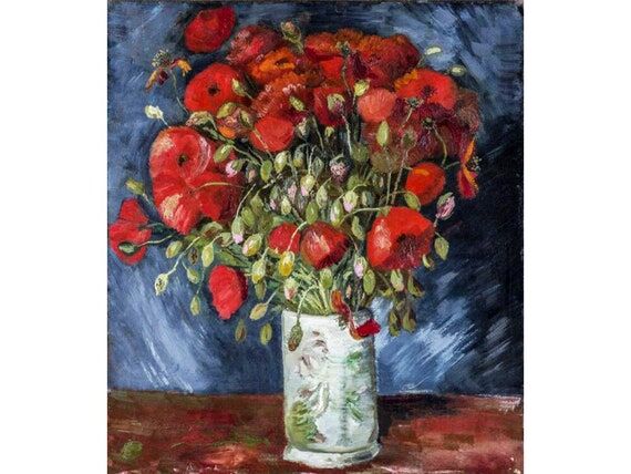 Oil Reproduction, Poppies, Van Gogh, custom p...