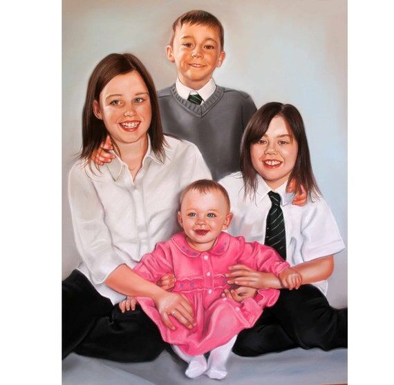Family Portrait, Big size, Family painting, p...