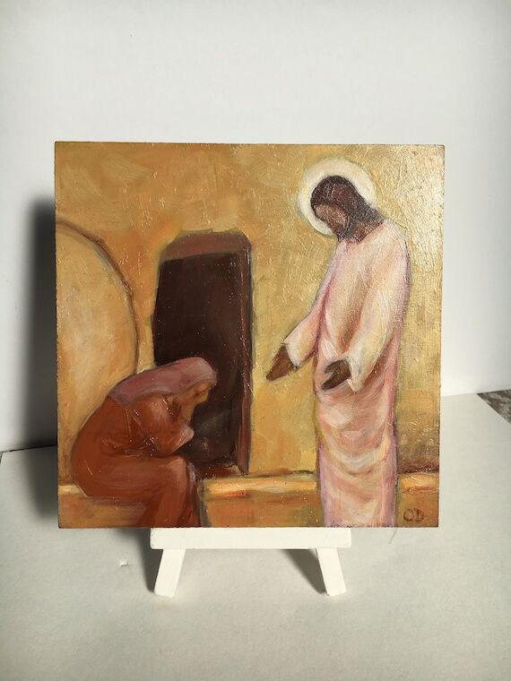 Jesus and Mary Magdalene Original Oil Paintin...