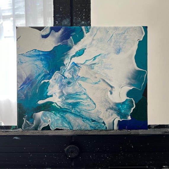 A quiet tide: acrylic fluid art/ series 3...