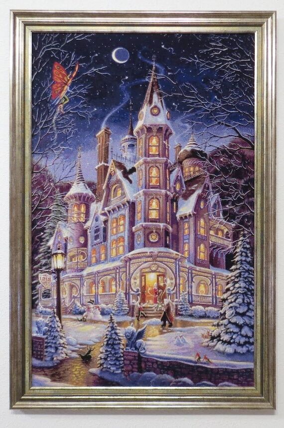 Embroidered Painting "Home Is Where the ...