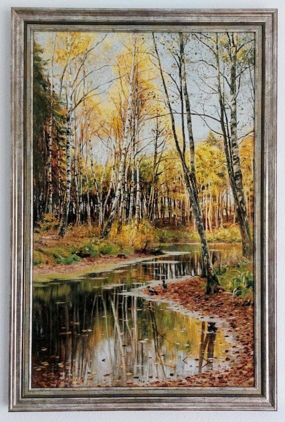 Embroidered Painting "Autumn in a Birch ...