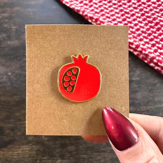 Pomegranate enamel needle minder pin magnet c...