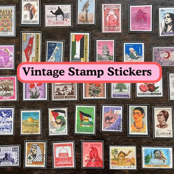 Worldwide Vintage Stamp Stickers: Historic Po...