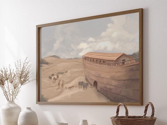 Noah's Ark Wall Art | Framed Biblical Print |...