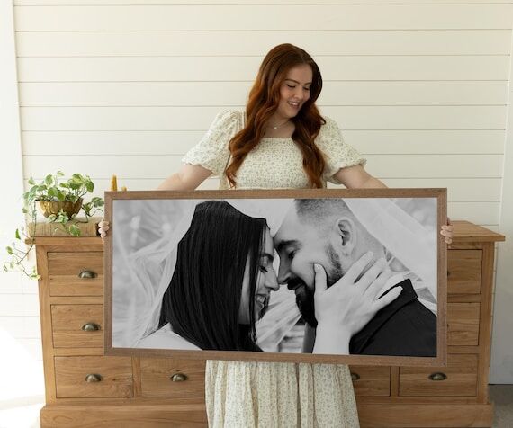 Custom Photo Frame Vintage Gold or Wood Displ...