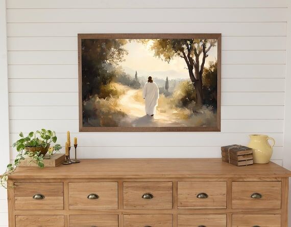Large Christian Wall Art Framed Religious Pri...