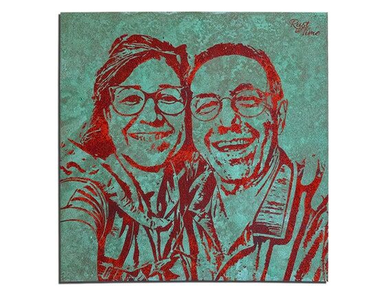Rust paintings Custom portraits Couple portra...